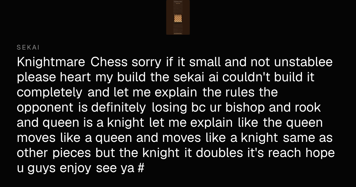 Knightmare Chess - Play Unblocked Free Online | Sekai