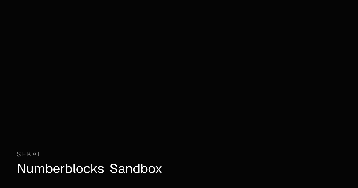 Numberblocks Sandbox - Play Numberblocks Game Online | Sekai