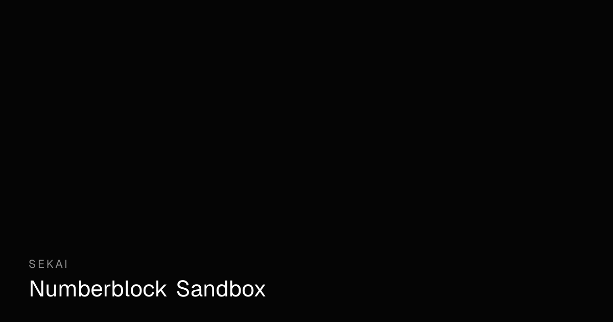 Numberblock Sandbox - Play Numberblocks Online | Sekai