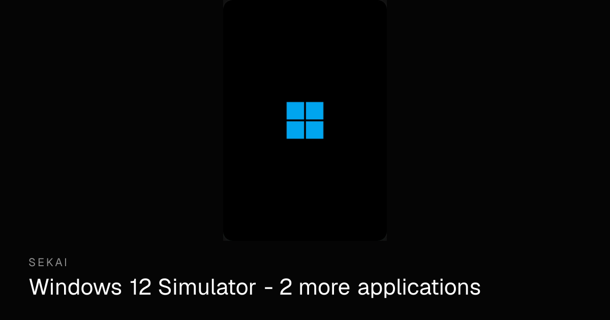 Windows 12 Simulator - Play Free Windows 12 Online | Sekai