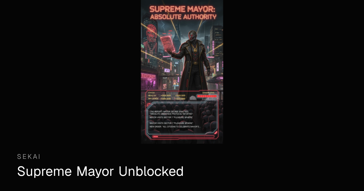 Supreme Mayor - Play Free AI City Simulator Online | Sekai