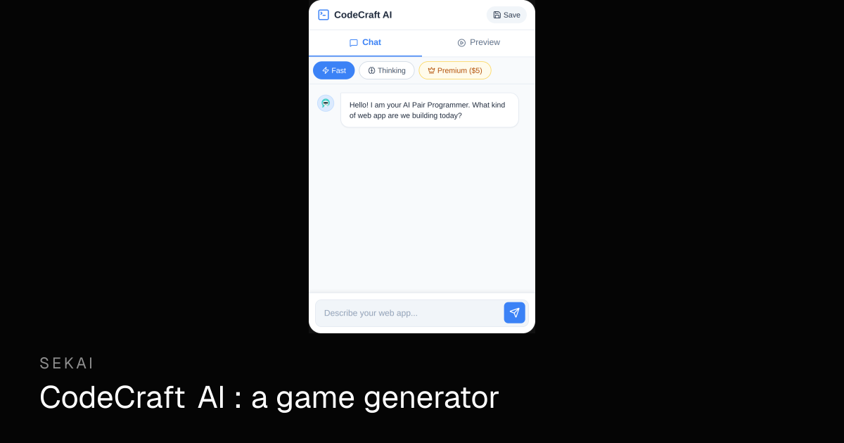CodeCraft AI - Free Web App Generator Online | Sekai