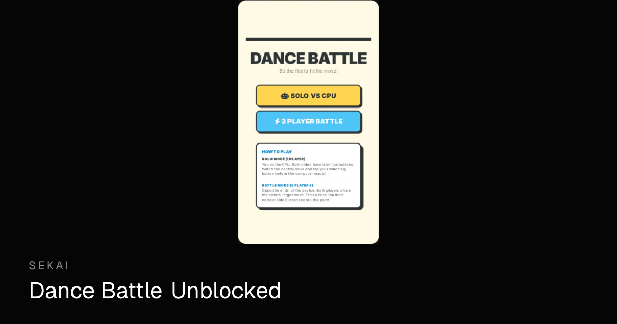 Dance Battle - Play Free 2 Player Rhythm Game Online | Sekai
