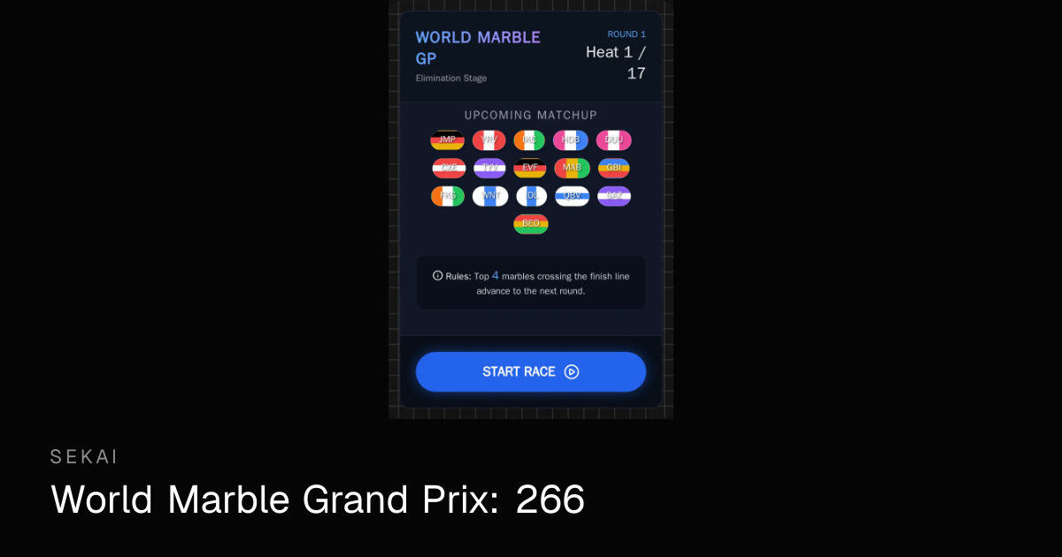 World Marble Grand Prix: 266 - Marble Race Game | Sekai
