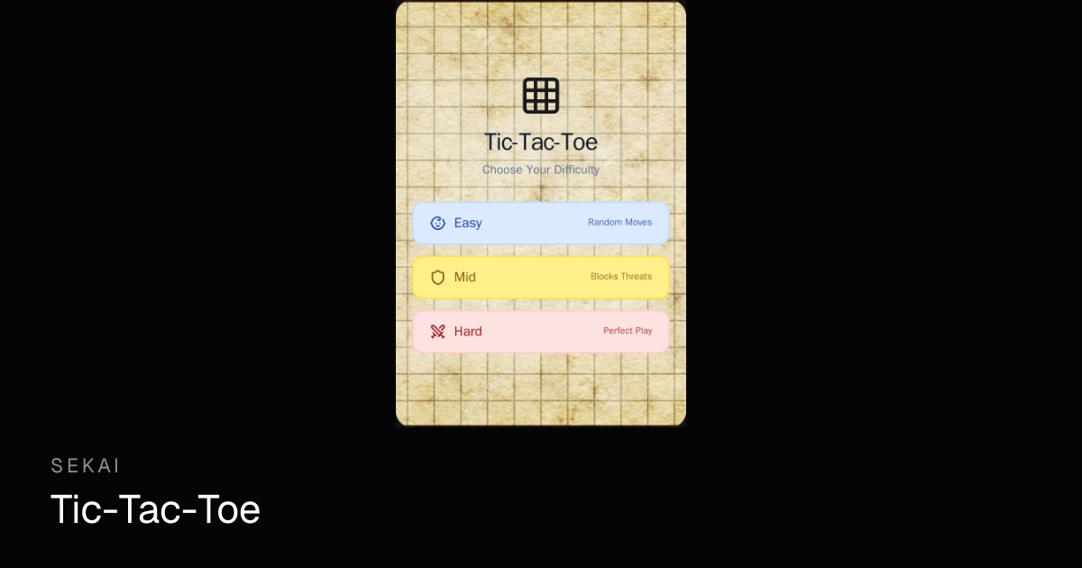 Tic-Tac-Toe - Play Free Unblocked Game Online | Sekai